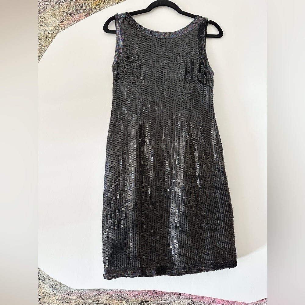 Elegant Black Sequin Mini Dress